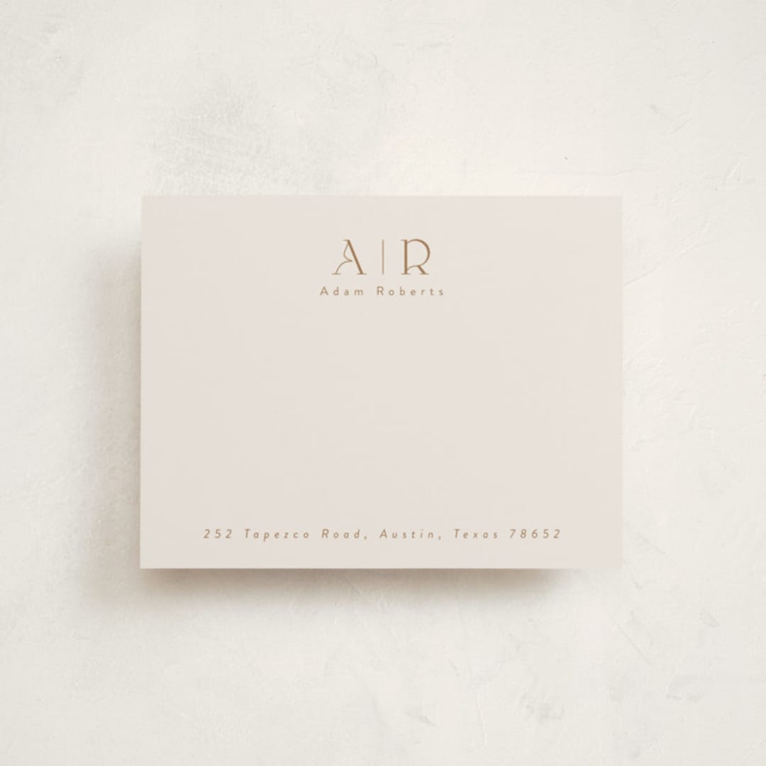 "Minimal Flair" - Personalized Stationery Cards in Rust by Tamara Hilje - Front