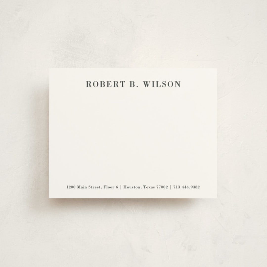 "Resume" - Personalized Stationery Cards in Charcoal by Megan Davis - Front