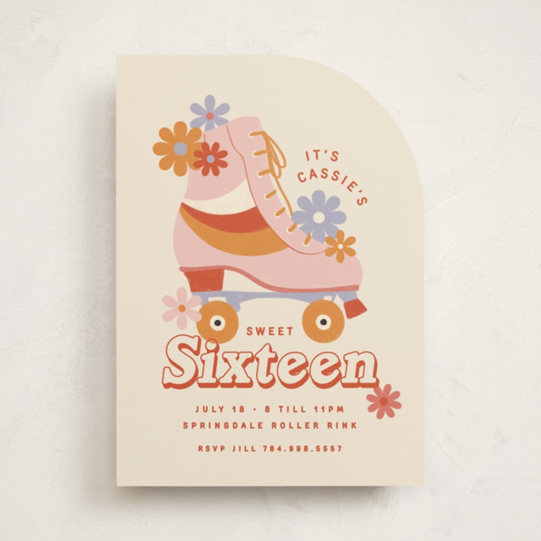 "Sweet Rollin'" - Sweet Sixteen Party Invitations in Blush by Kiersten Garner - Front