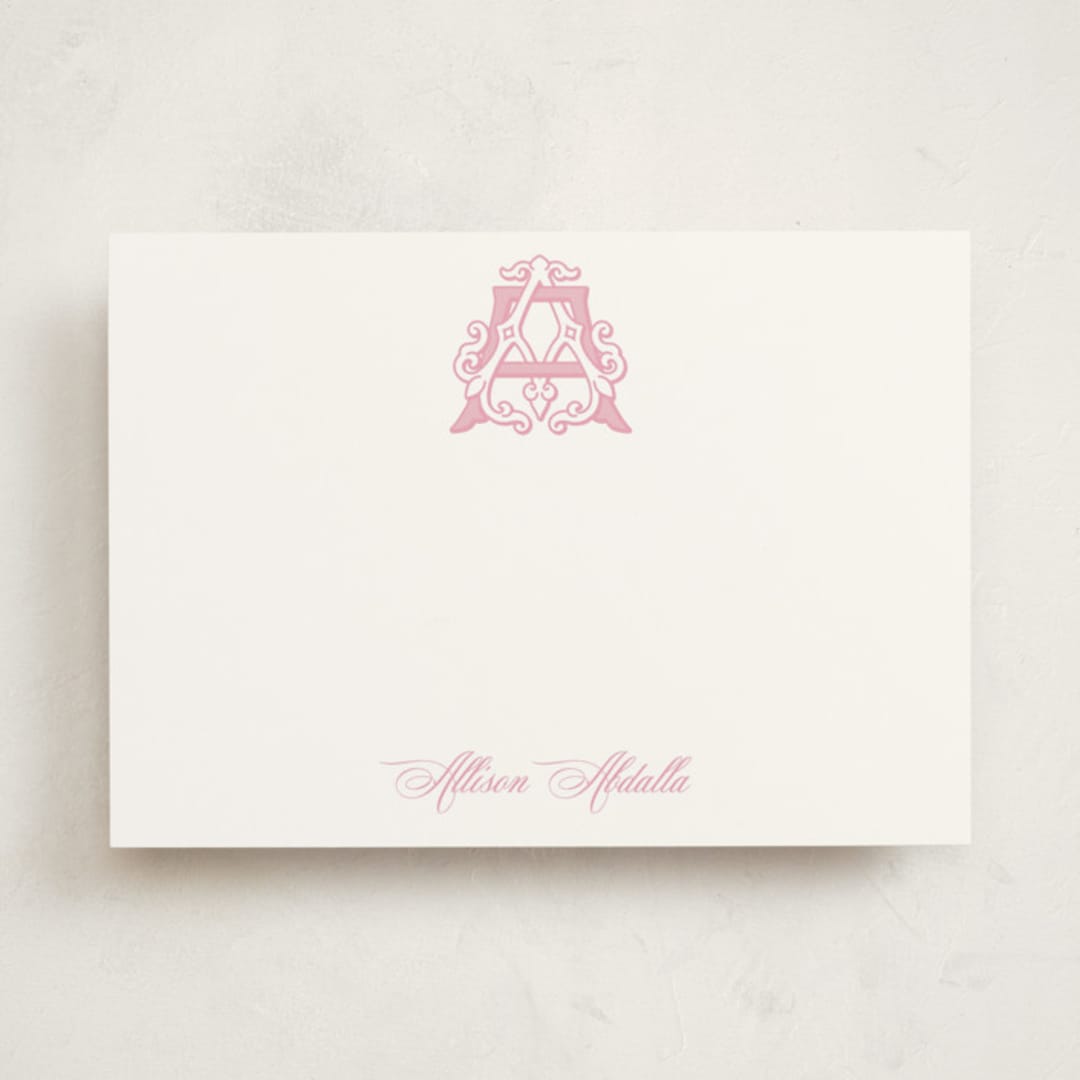 "Georgetown Crest" - Personalized Stationery Cards in Cupcake by Jenna Holcomb - Front
