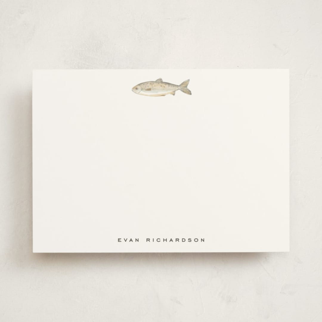 "fish" - Personalized Stationery Cards in Fog by Petra Kern - Front