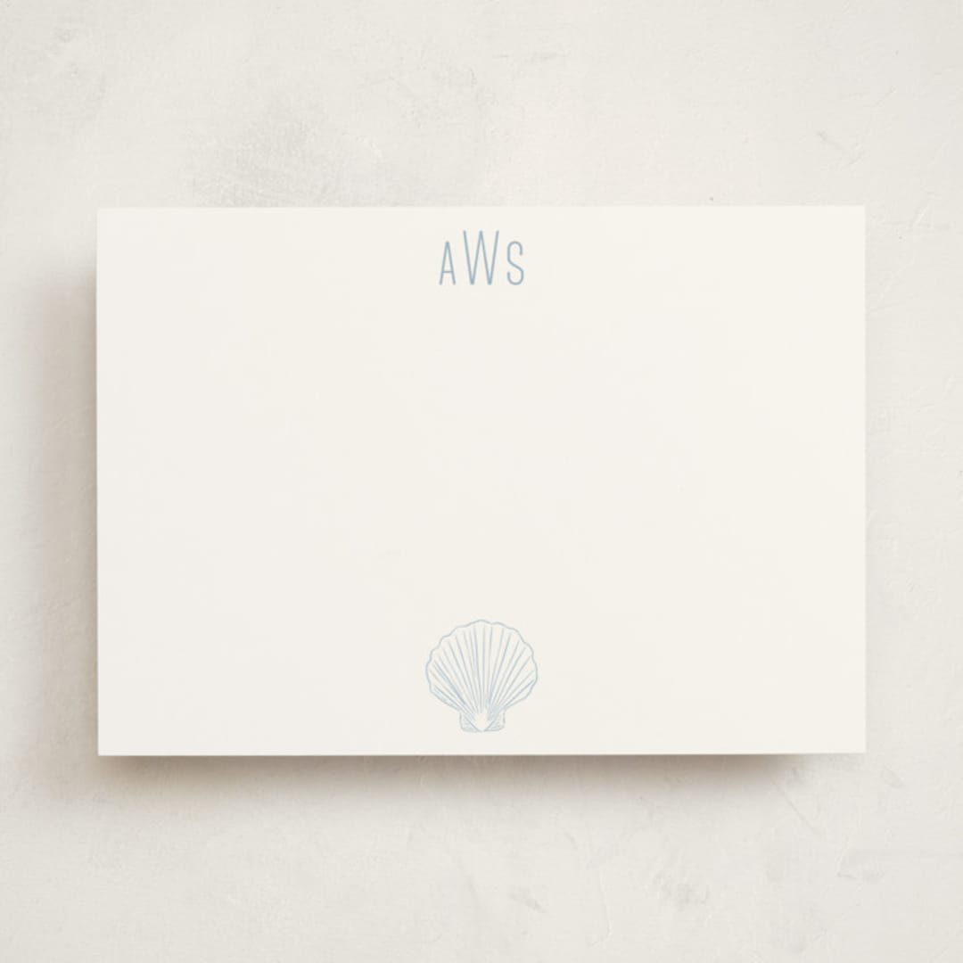 "Seashell " - Personalized Stationery Cards in Shell by Shiny Penny Studio - Front