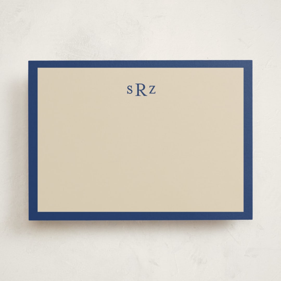 "Theodore" - Personalized Stationery Cards in Navy by Ani Somi - Front