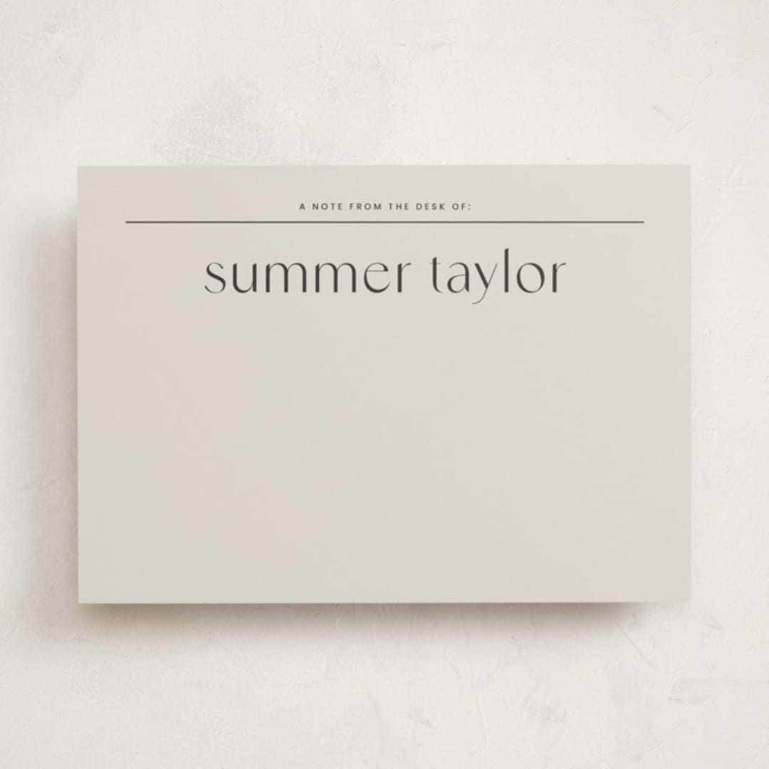 "Almond" - Personalized Stationery Cards in Latte by Blustery August - Front