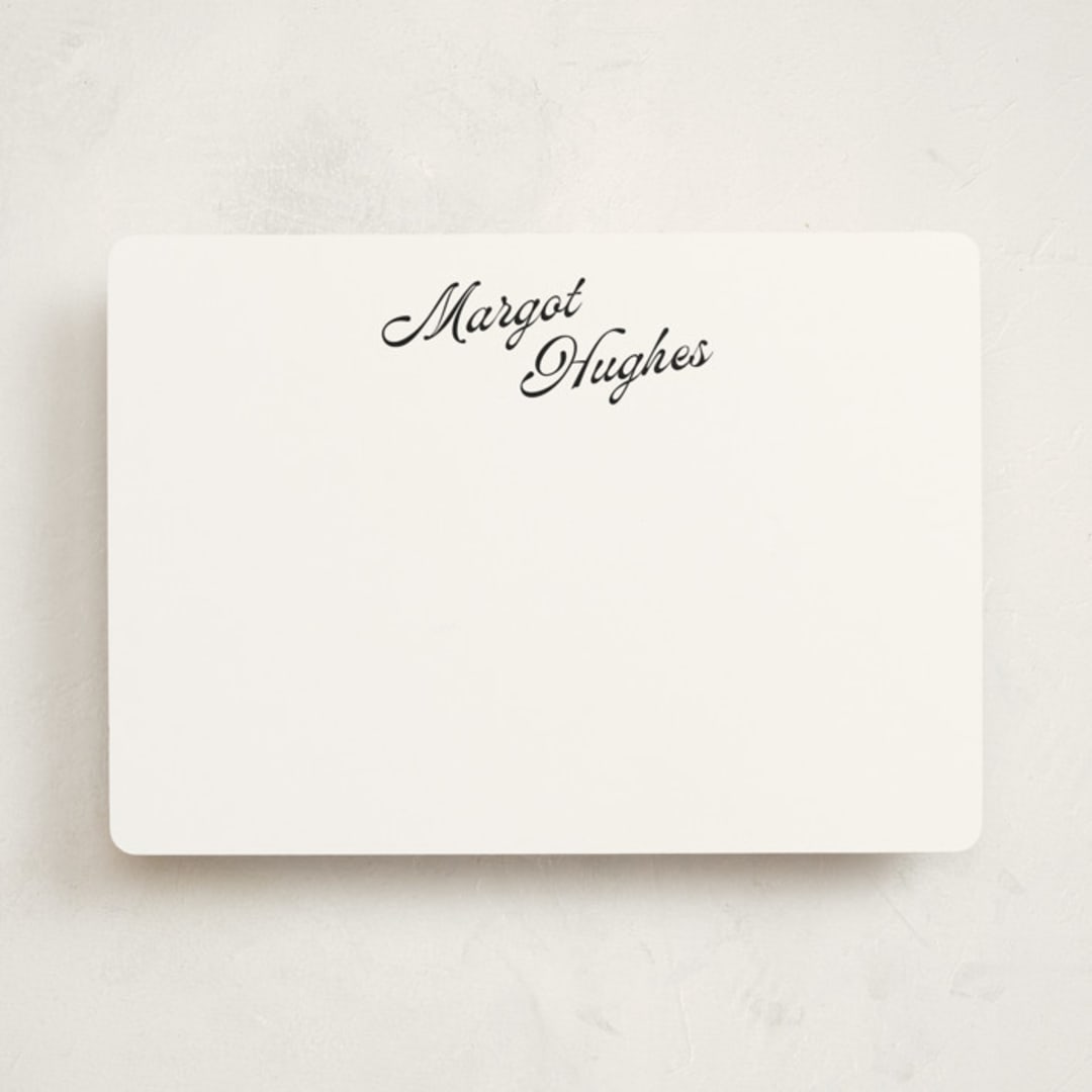 "Vintage Hotel" - Personalized Stationery Cards in Raven by Morgan Kendall - Front