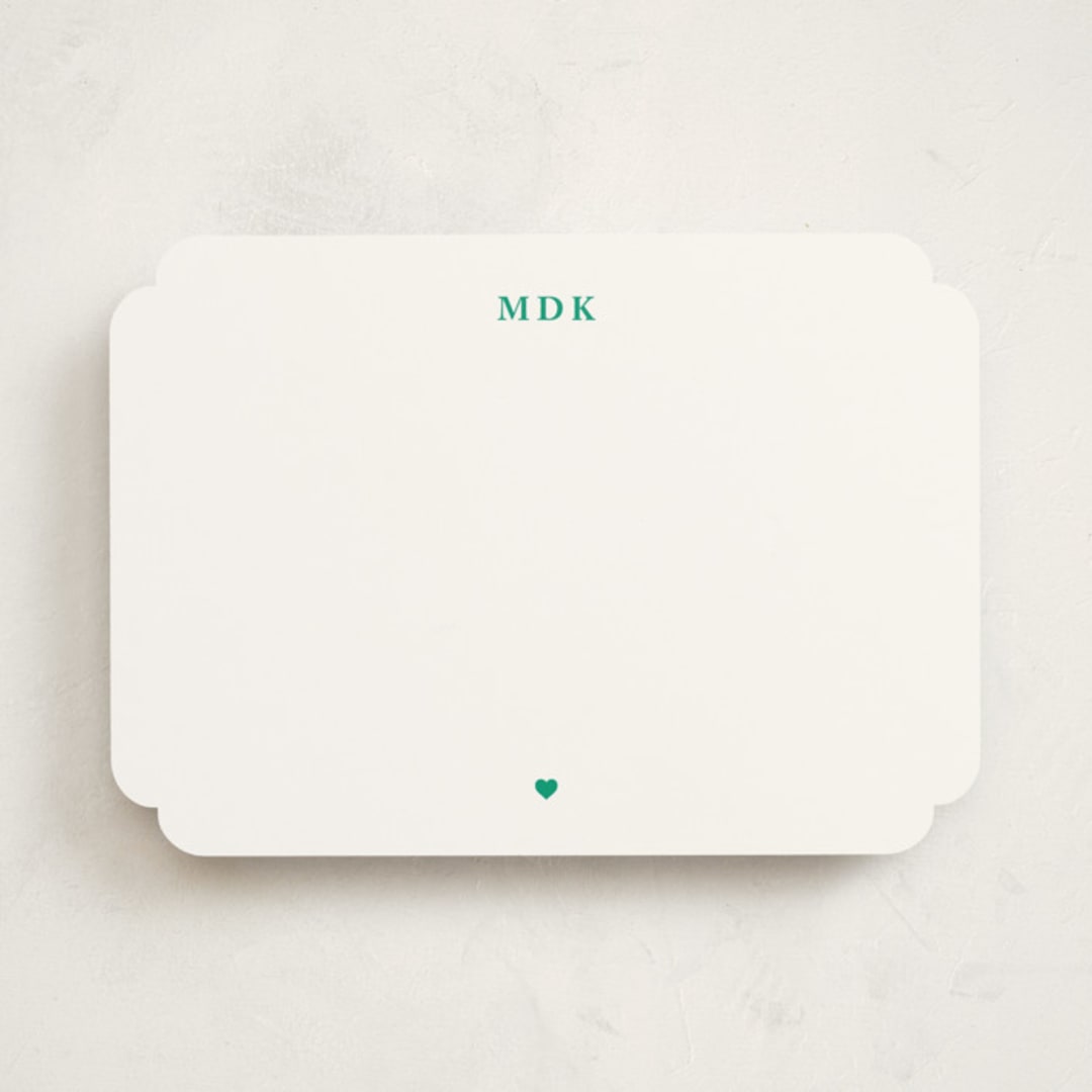 "A Little Heart" - Personalized Stationery Cards in Grass by mo kelley - Front