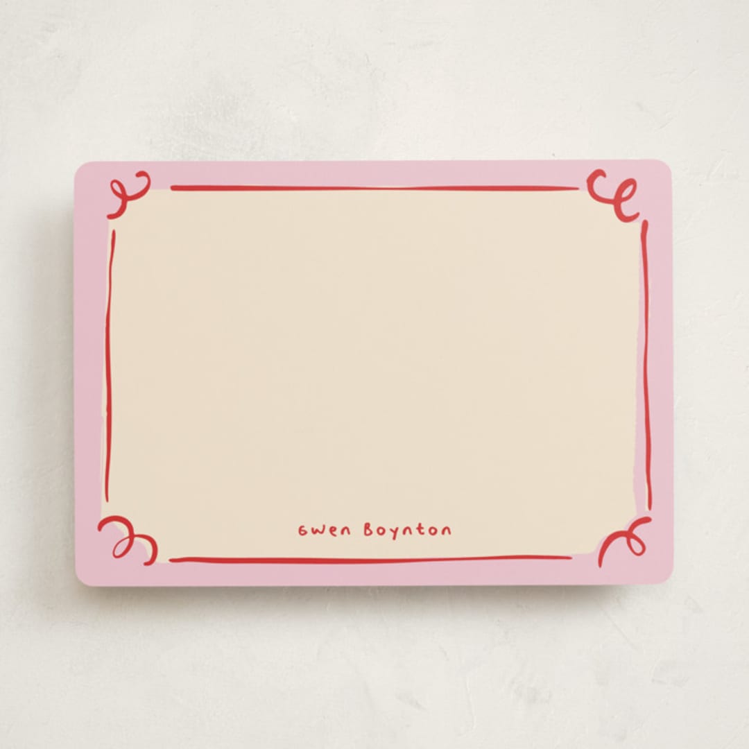 "curly corners" - Personalized Stationery Cards in Candy by Anastasia Makarova - Front