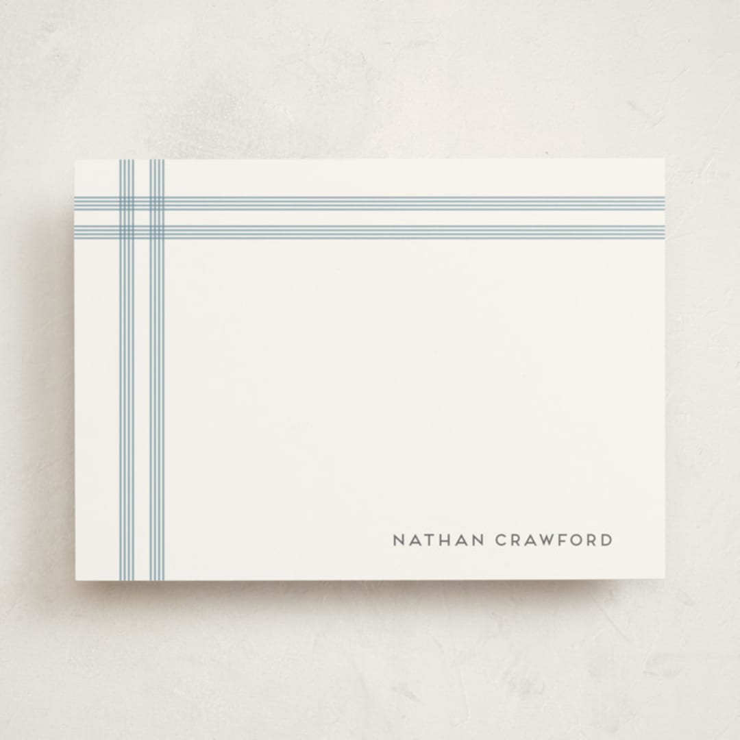 "Framed" - Personalized Stationery Cards in Denim by Jenny Millington - Front