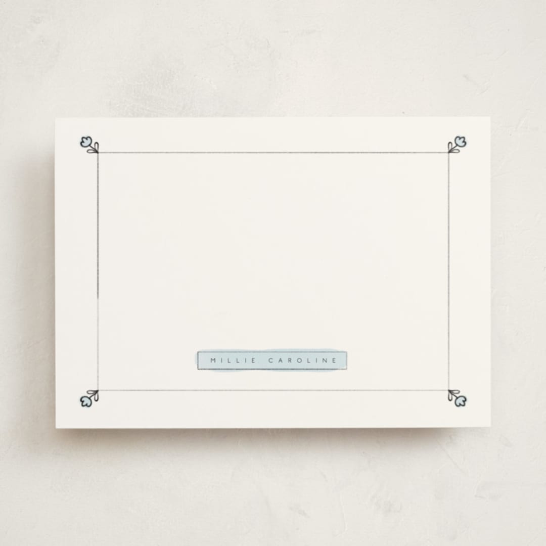 "Simply Sweet Note" - Personalized Stationery Cards in Sky by Corrie Autrey - Front
