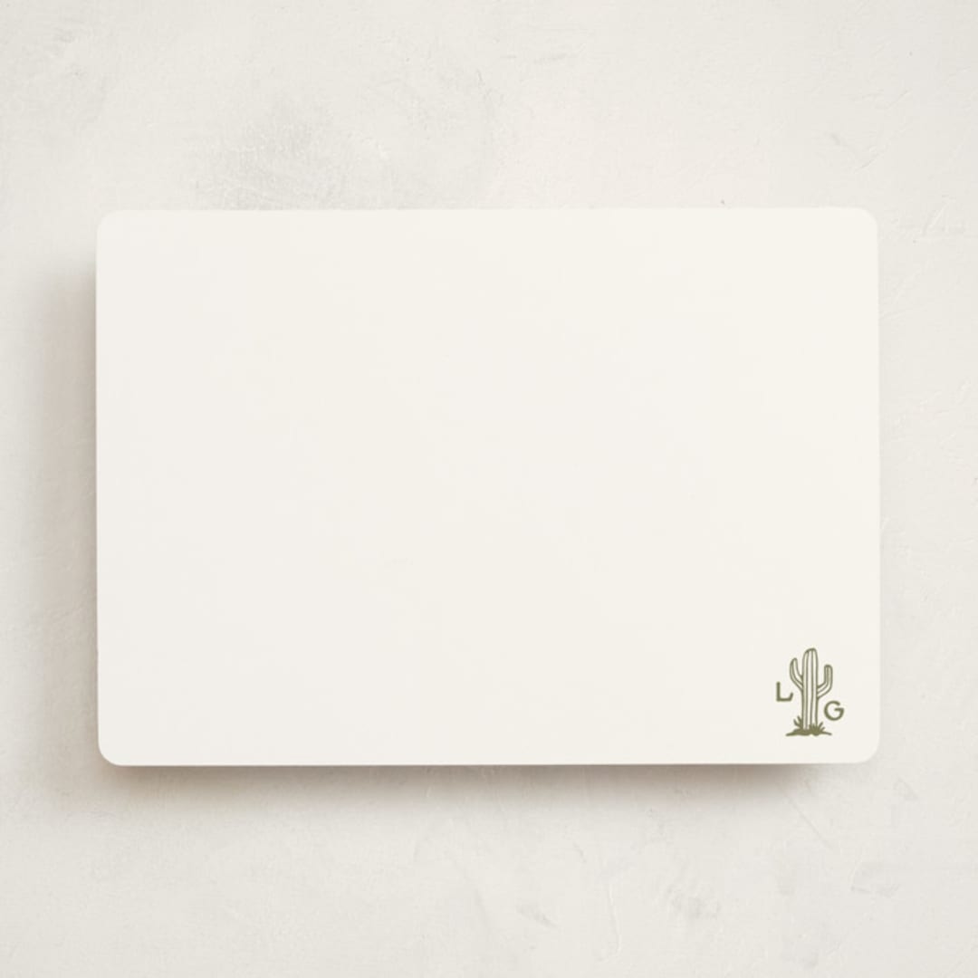 "pearl snap" - Personalized Stationery Cards in Cactus by Megan Davis - Front