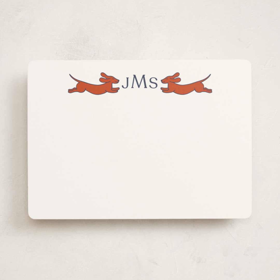 "Follow Your Noses" - Personalized Stationery Cards in Rust by Alize Cetintas Kure - Front