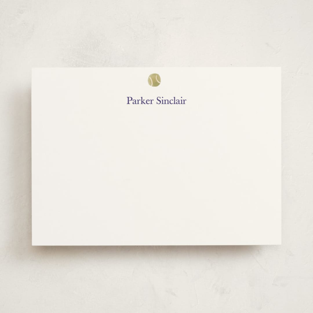 "Sportsy Tennis" - Personalized Stationery Cards in Ice by Teju Reval - Front