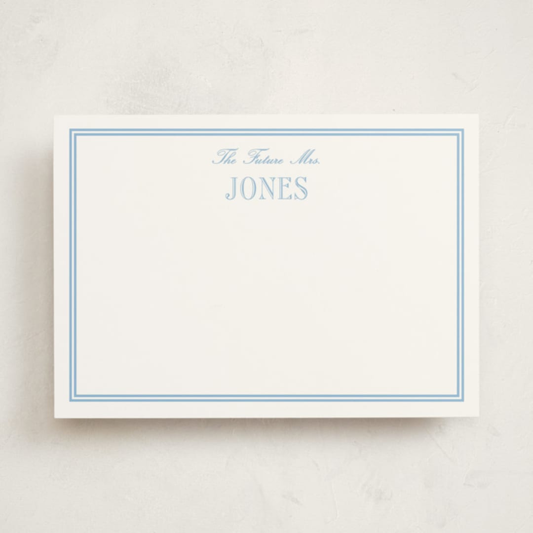 "Cheseapeake" - Personalized Stationery Cards in Sky Blue by Megan Davis - Front