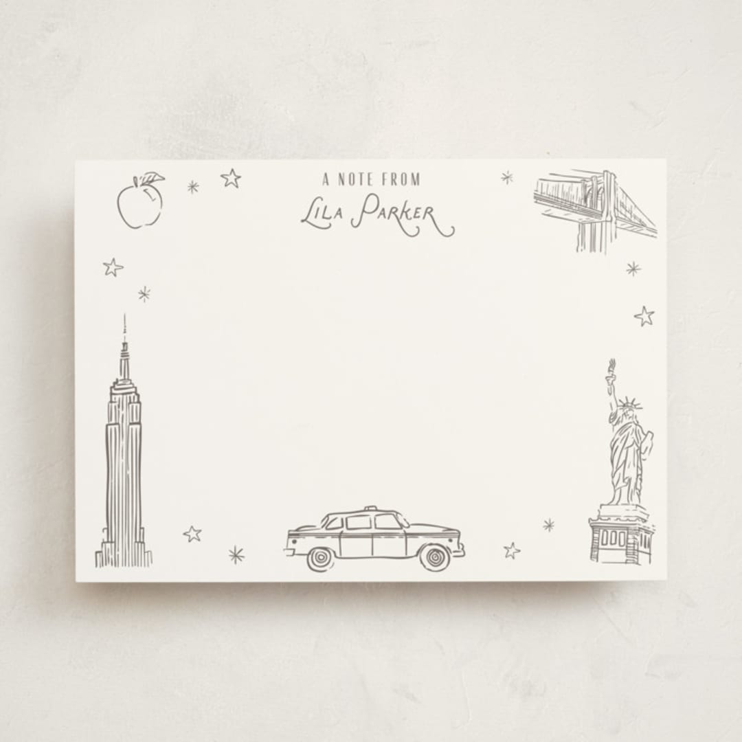 "iconic nyc" - Personalized Stationery Cards in Haze by Sarah Curry - Front