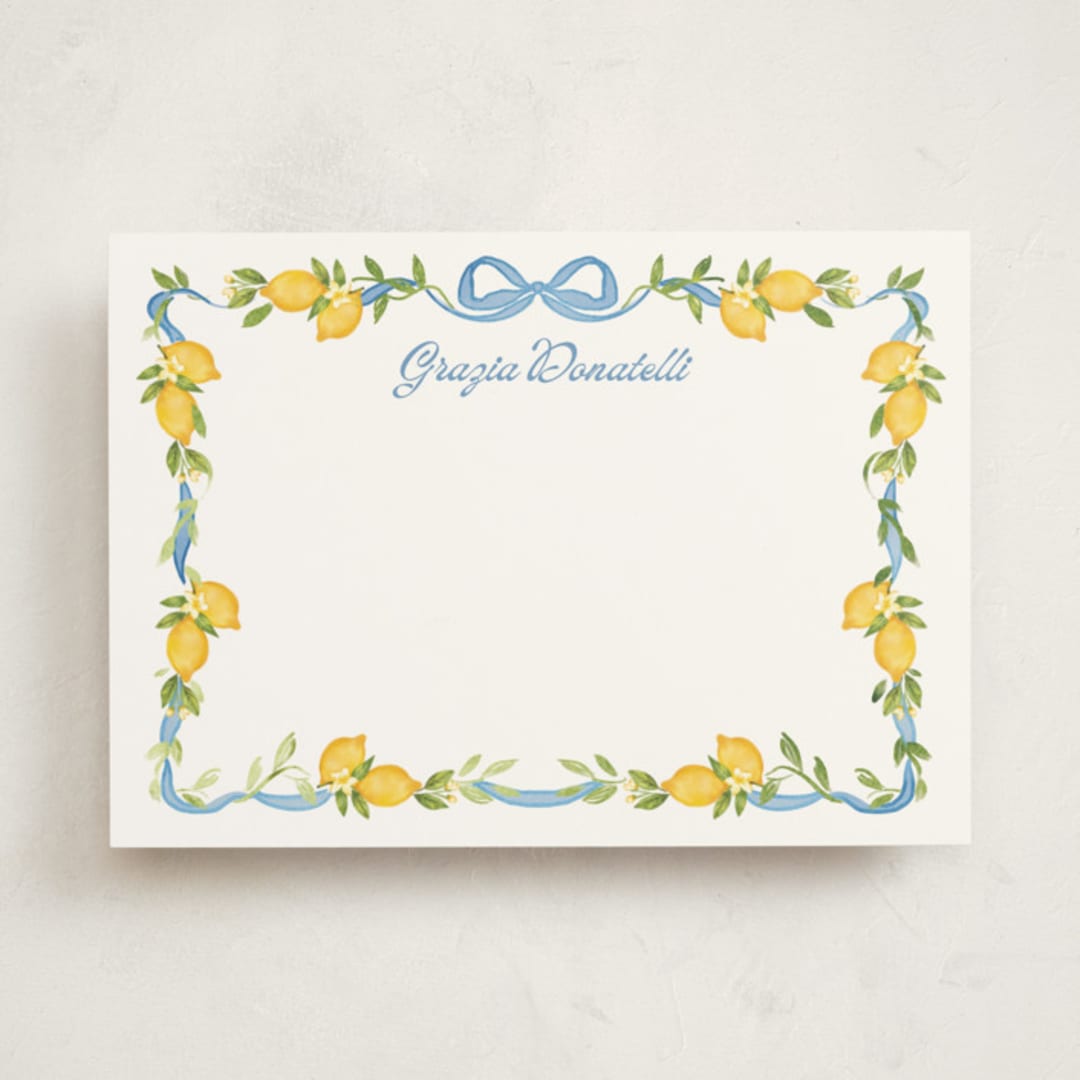 "Limoncello" - Personalized Stationery Cards in Lemon by Petra Kern - Front