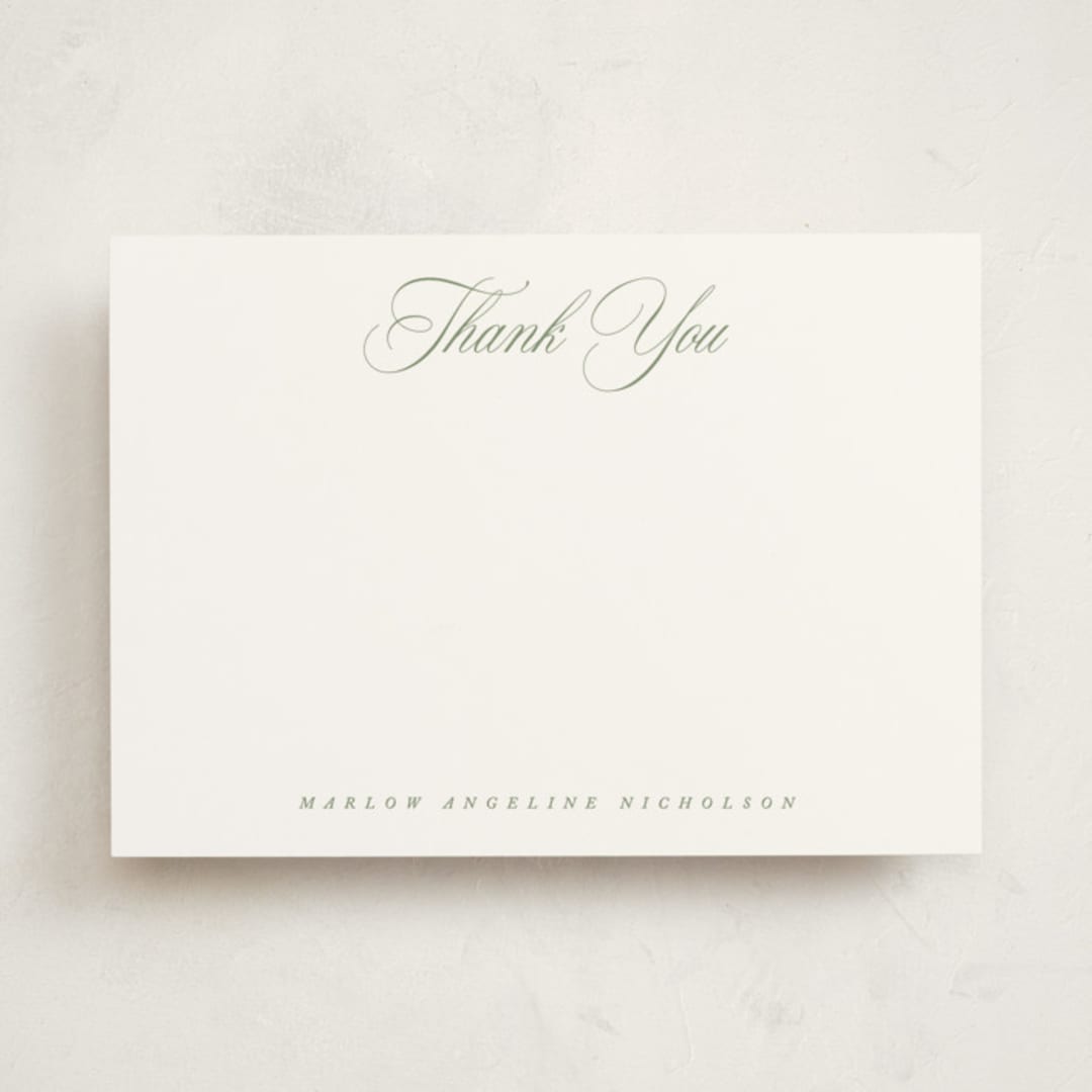 "Timeless Thank You" - Personalized Stationery Cards in Garden by Kelly Schmidt - Front