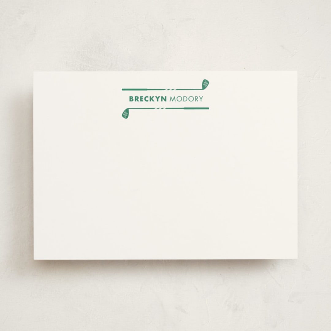 "On the Green" - Personalized Stationery Cards in Grass by Pinky Diamond Studio - Front