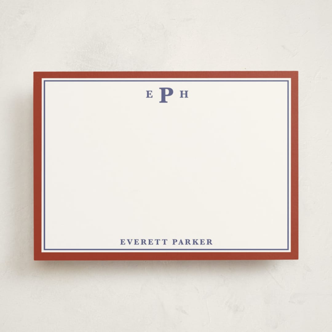 "a perfect gentleman" - Personalized Stationery Cards in Maroon by Kat Roberts - Front