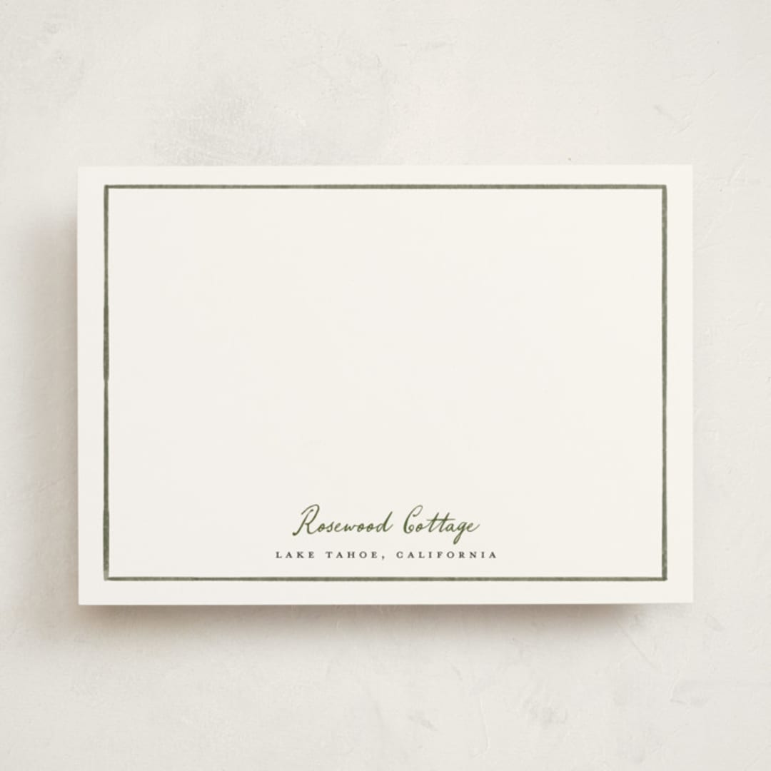 "Rosewood" - Personalized Stationery Cards in Ivy by Adelyn T. - Front