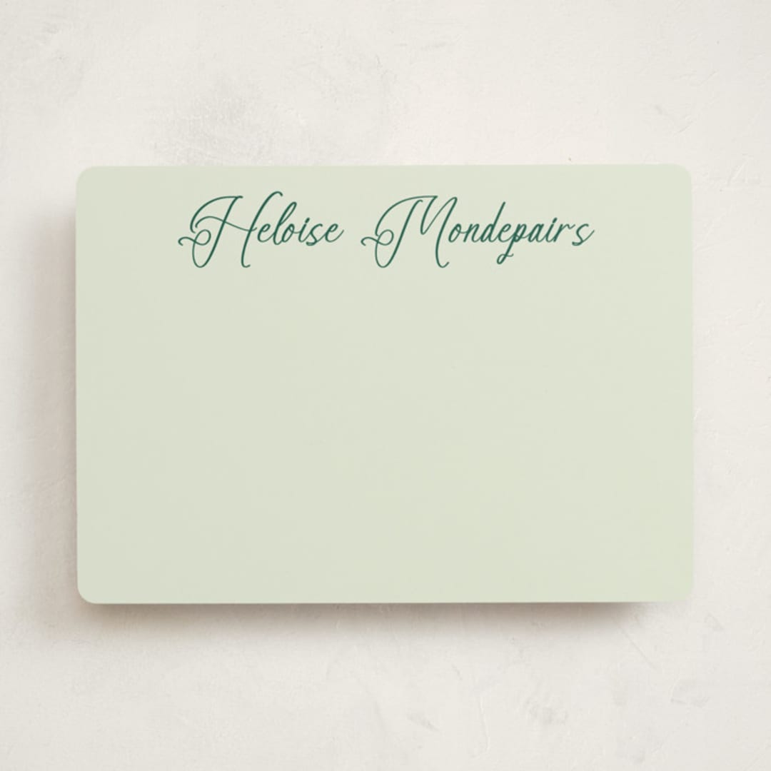 "sandalo" - Personalized Stationery Cards in Zuchini by Pati Cascino - Front