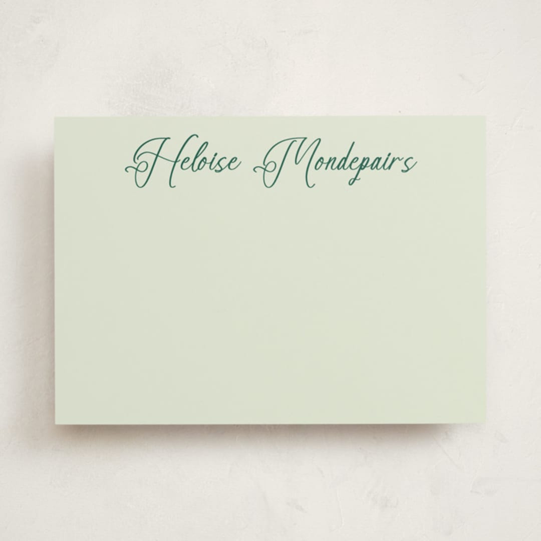 "sandalo" - Personalized Stationery Cards in Zuchini by Pati Cascino - Front