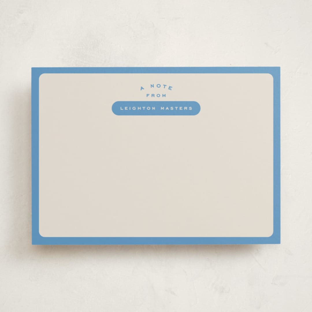 "Prep" - Personalized Stationery Cards in Ocean by Alexandra Cohn - Front