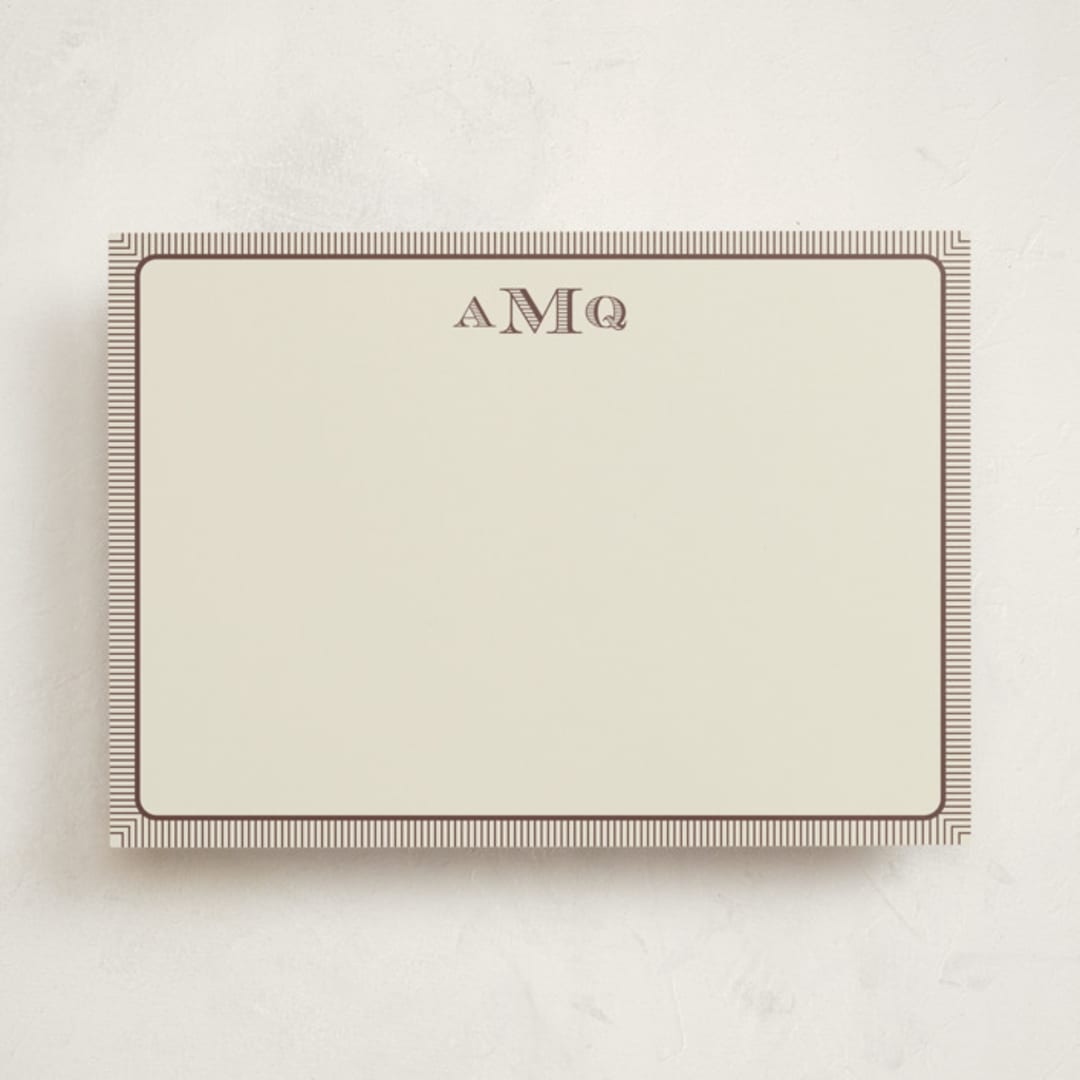 "Cine" - Personalized Stationery Cards in Cacao by Pati Cascino - Front