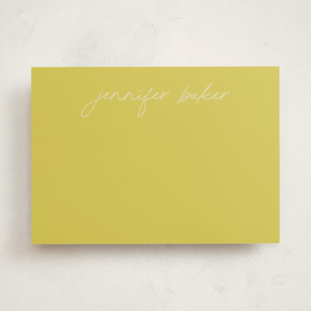"signature headline" - Personalized Stationery Cards in Key Lime by JoAnn Jinks - Front