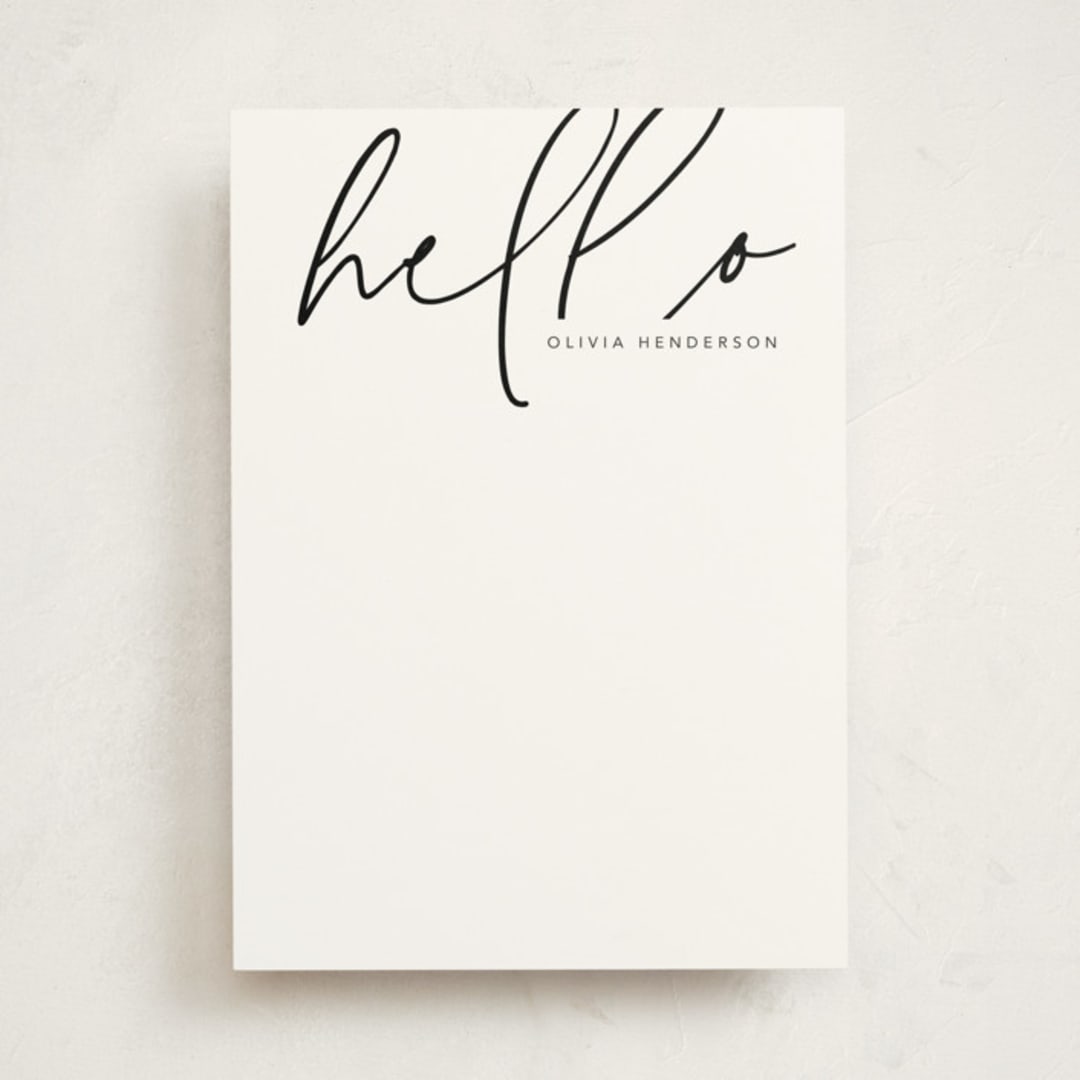 "Hello Stranger" - Personalized Stationery Cards in Tuxedo by Anna Elder - Front