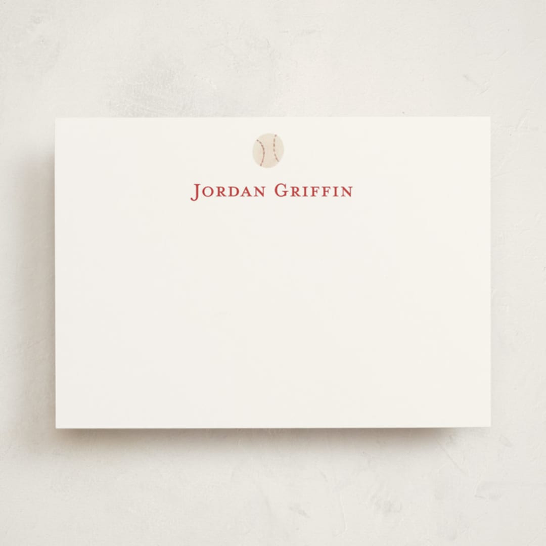"Sportsy Baseball" - Personalized Stationery Cards in Ice by Teju Reval - Front