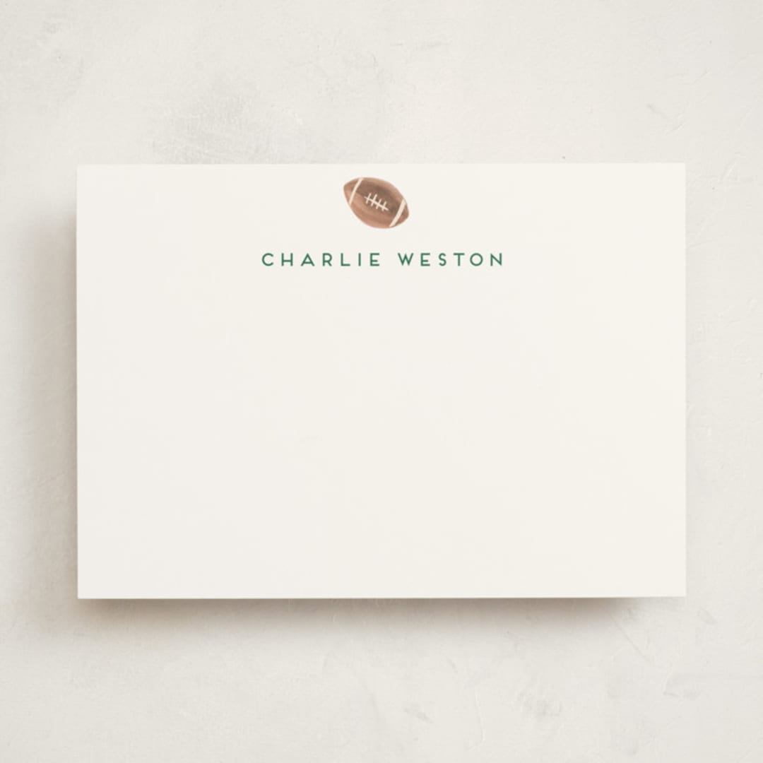 "Sportsy Football" - Personalized Stationery Cards in Ice by Teju Reval - Front