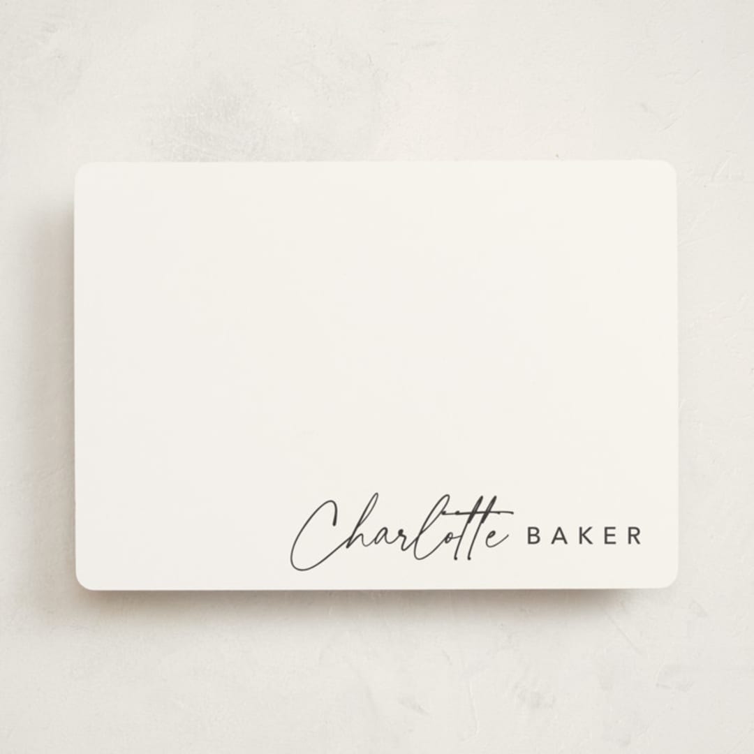 "Quick signature" - Personalized Stationery Cards in Evening by Stacey Meacham - Front