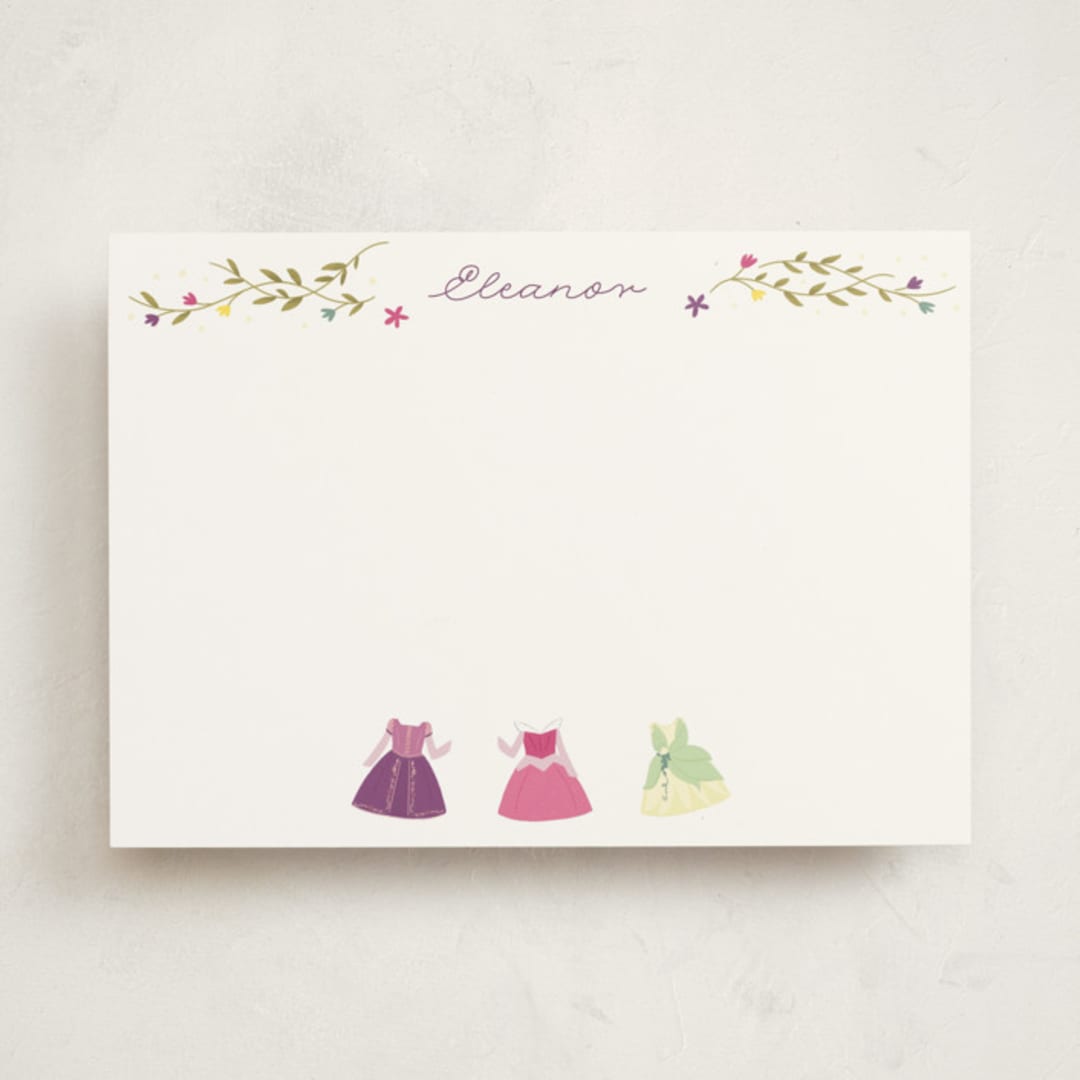 "Princess Party" - Personalized Stationery Cards in Silk by JeAnna Casper - Front