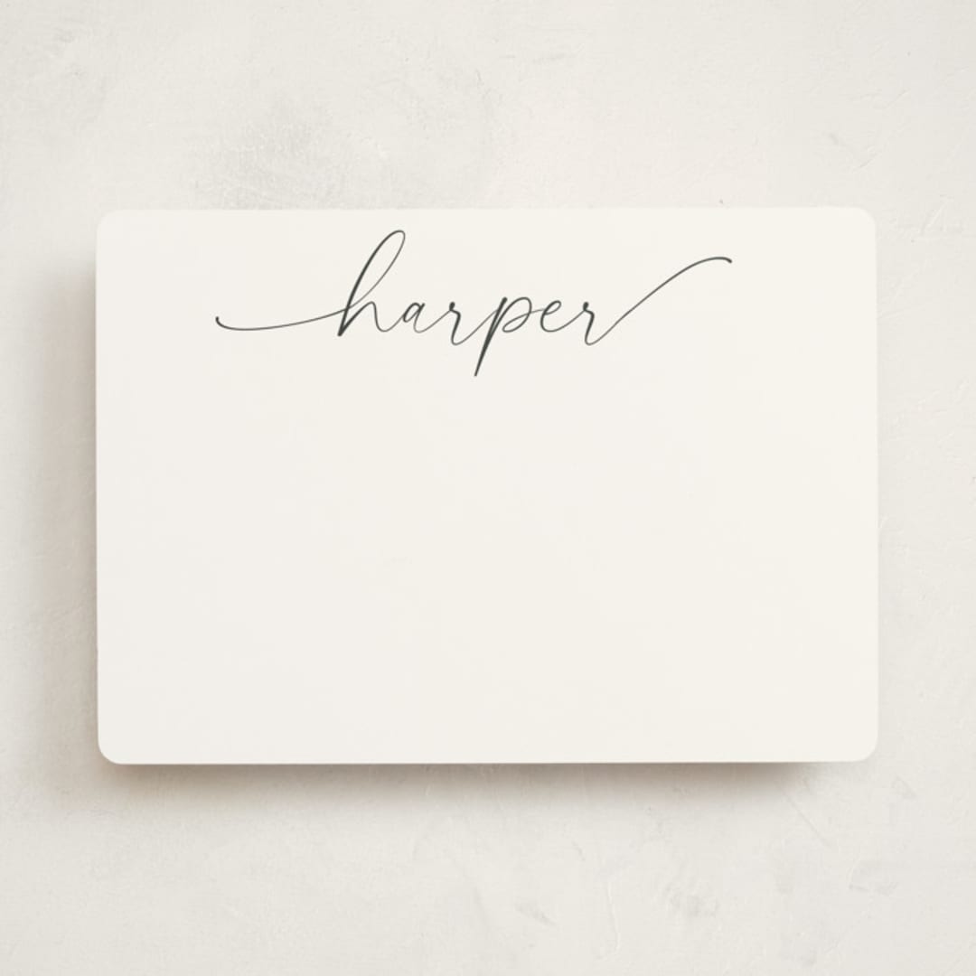 "Flourish" - Personalized Stationery Cards in Ink by Susan Asbill - Front
