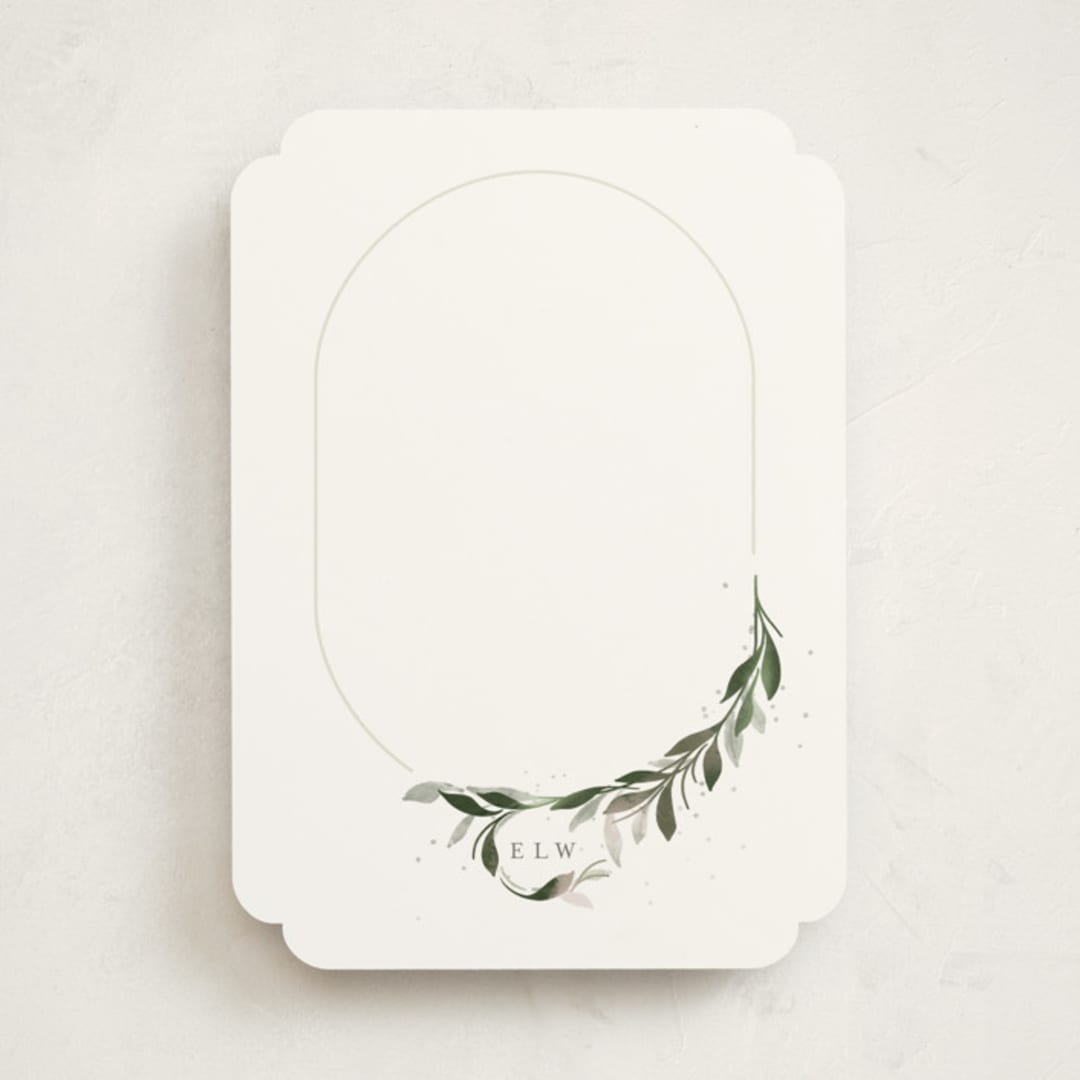 "Cameo" - Personalized Stationery Cards in Sage by Erin L. Wilson - Front