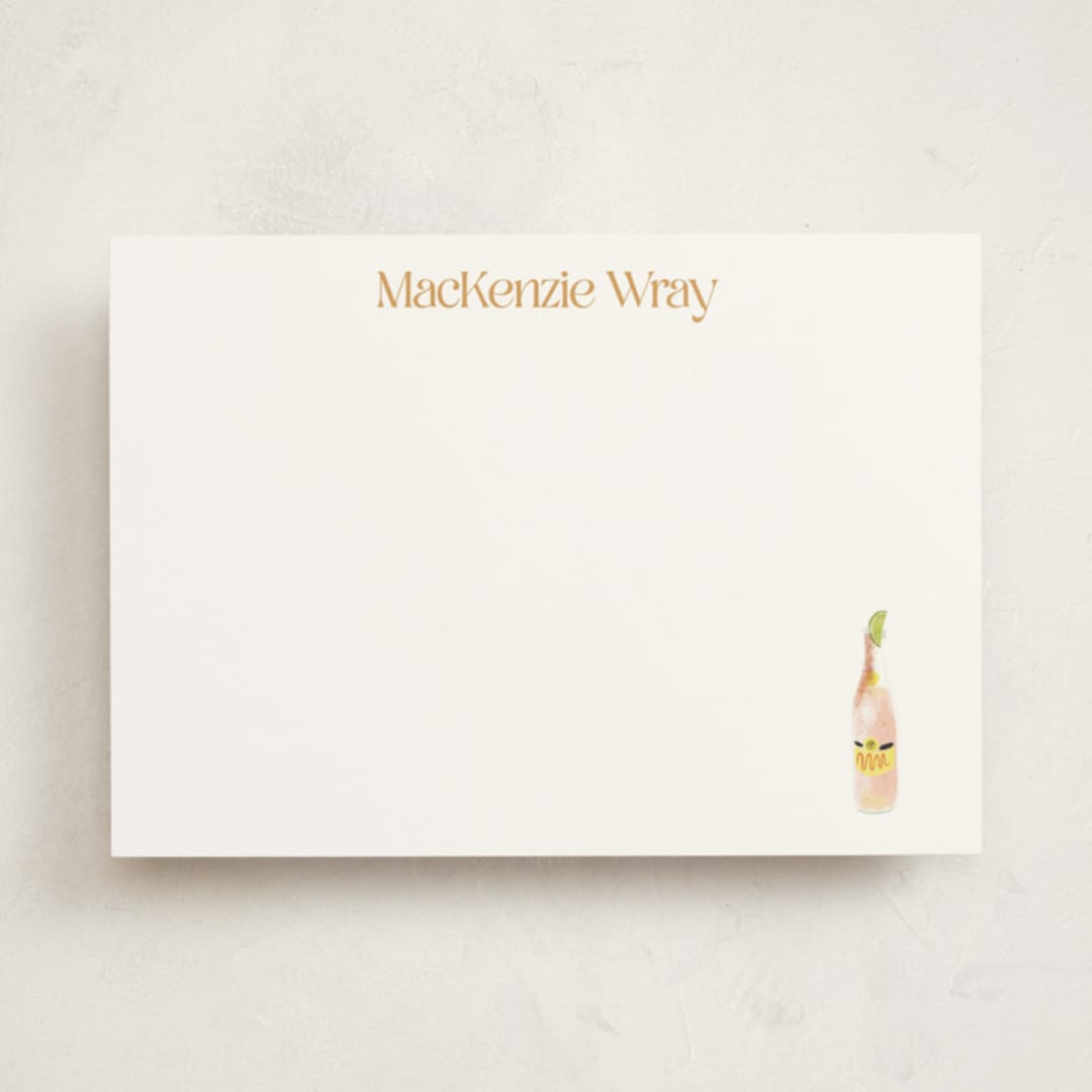 "Ranch Water" - Personalized Stationery Cards in Agave by Baumbirdy - Front