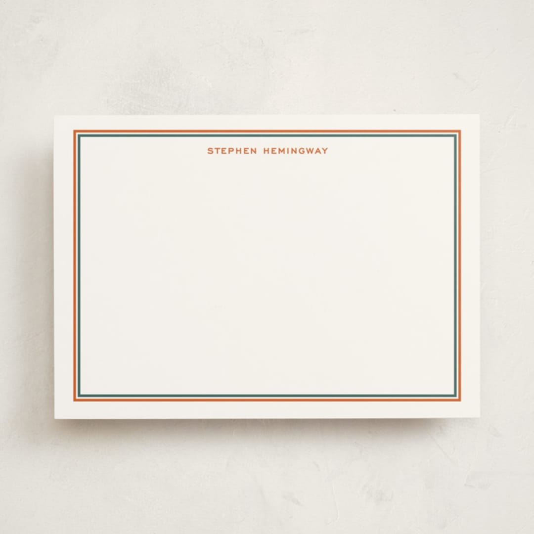 "Boulevard" - Personalized Stationery Cards in Burnt Orange by Megan Davis - Front