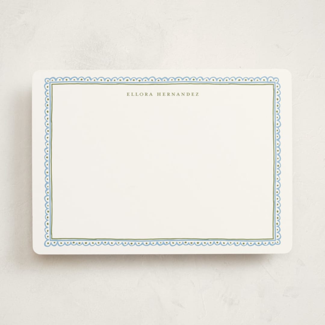 "Forli" - Personalized Stationery Cards in Celeste by Pati Cascino - Front