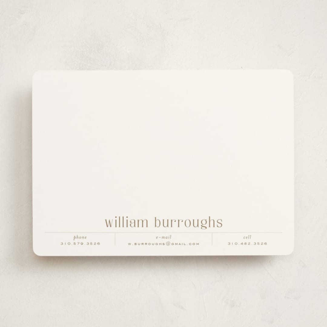 "Record" - Personalized Stationery Cards in Topaz by Alexandra Cohn - Front