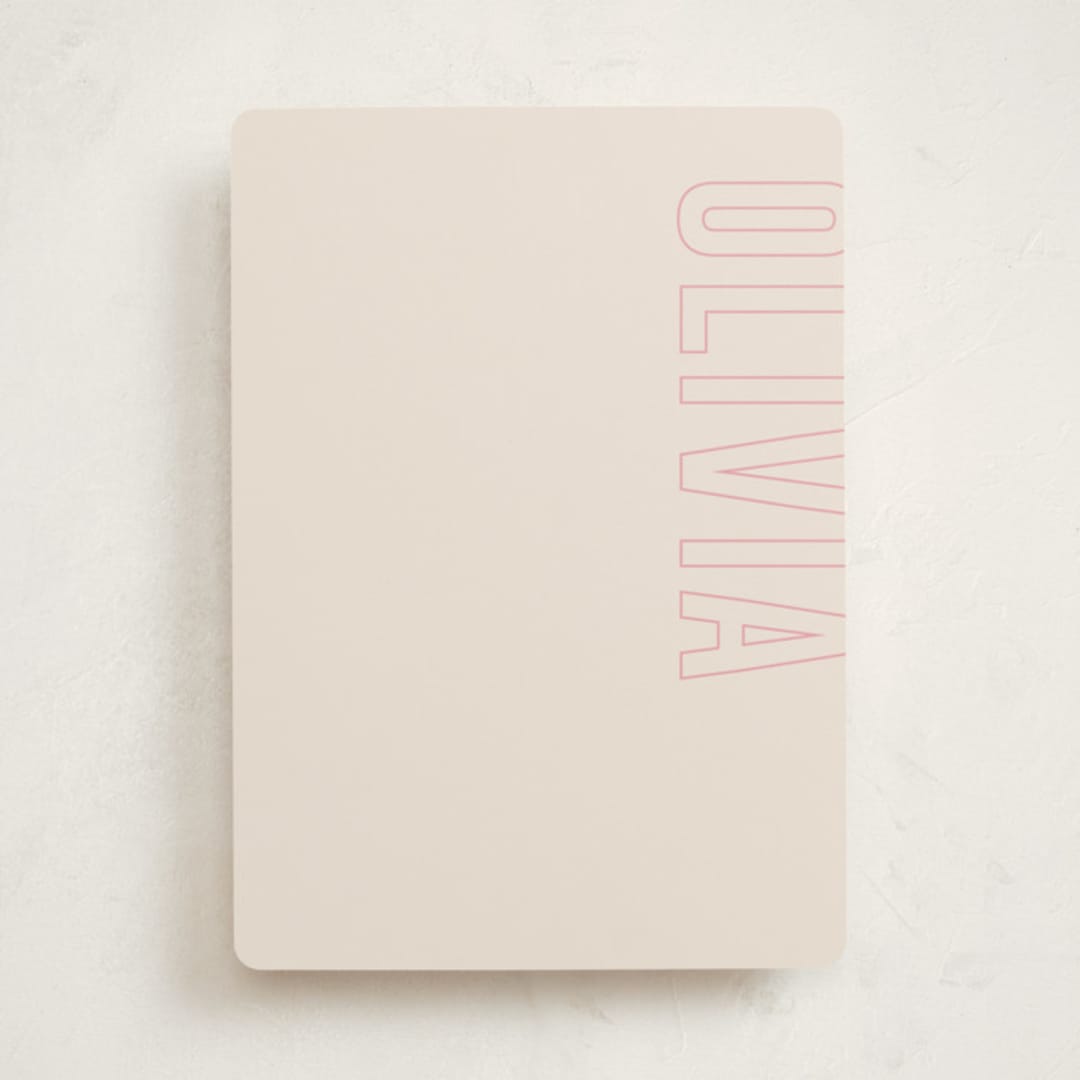 "Big Name" - Personalized Stationery Cards in Cream by Ilene Guy - Front