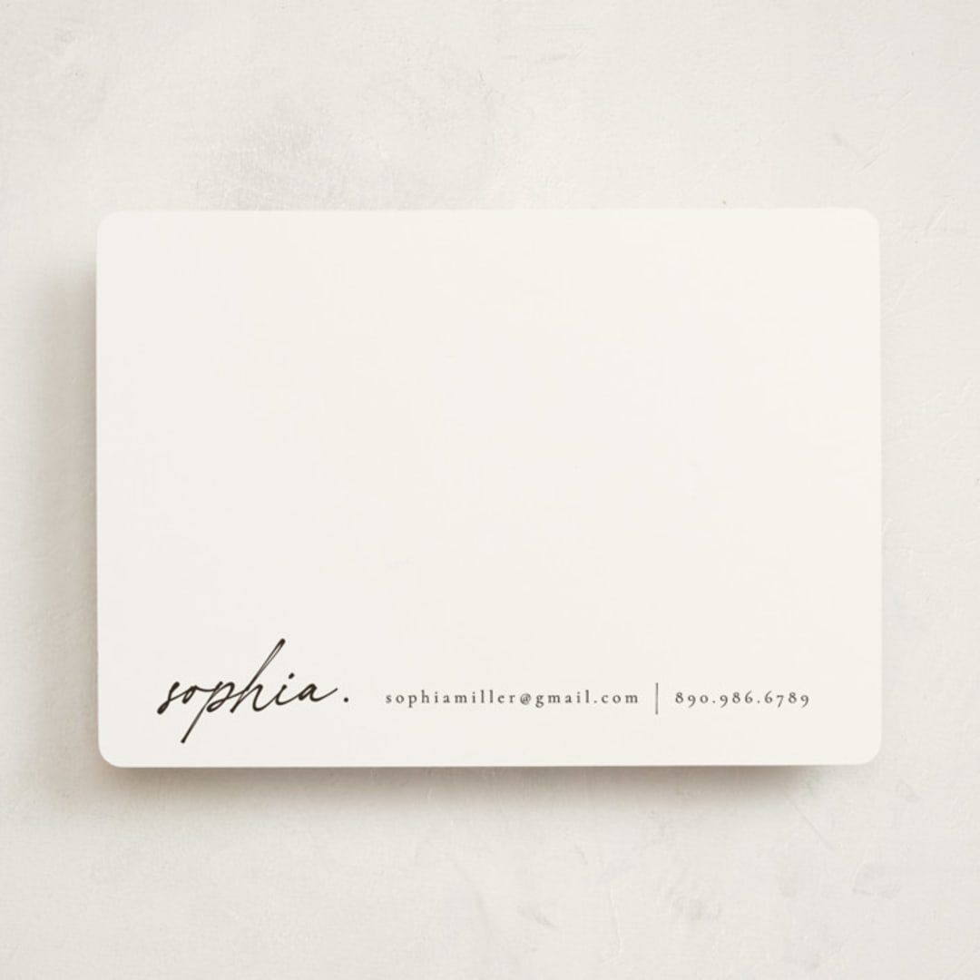 "minimalist note" - Personalized Stationery Cards in Noir by Ana de Sousa - Front
