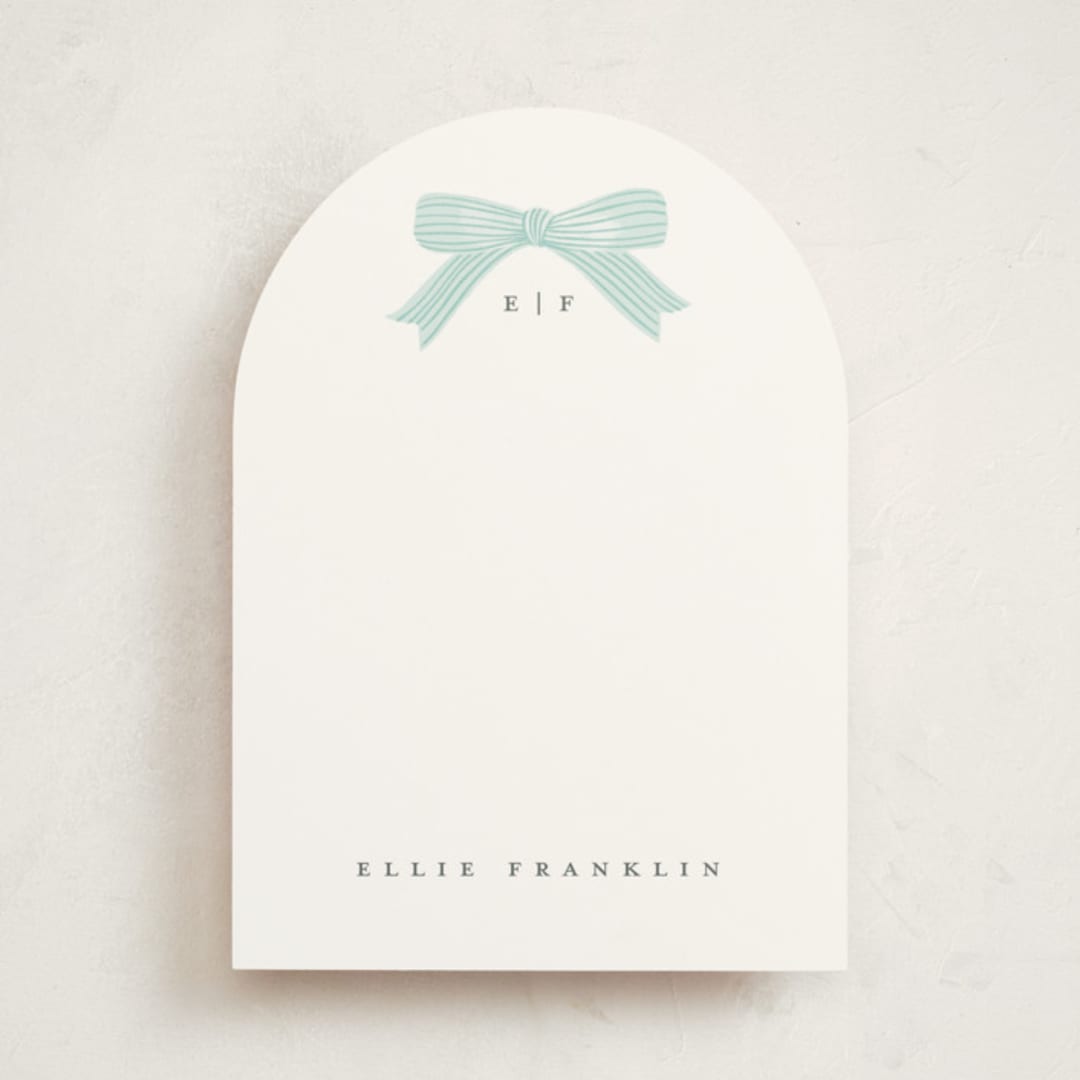"Delicately" - Personalized Stationery Cards in Robins Egg by Paper Raven Co. - Front
