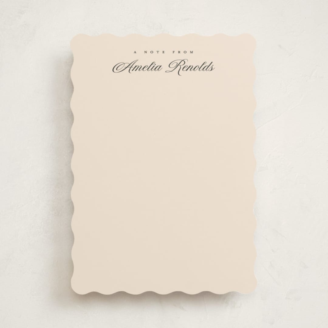 "Minimal Elegance" - Personalized Stationery Cards in Cream by Pixel and Hank - Front