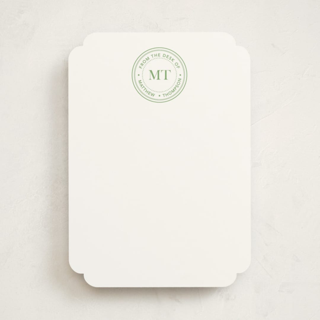 "Initials Seal" - Personalized Stationery Cards in Grass by Amber Podratz - Front