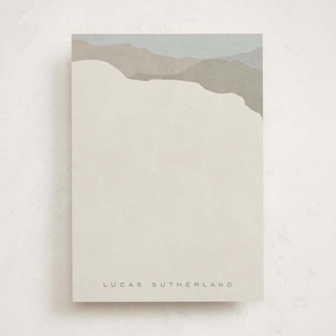 "Mountain View" - Personalized Stationery Cards in Stone by Erin German - Front