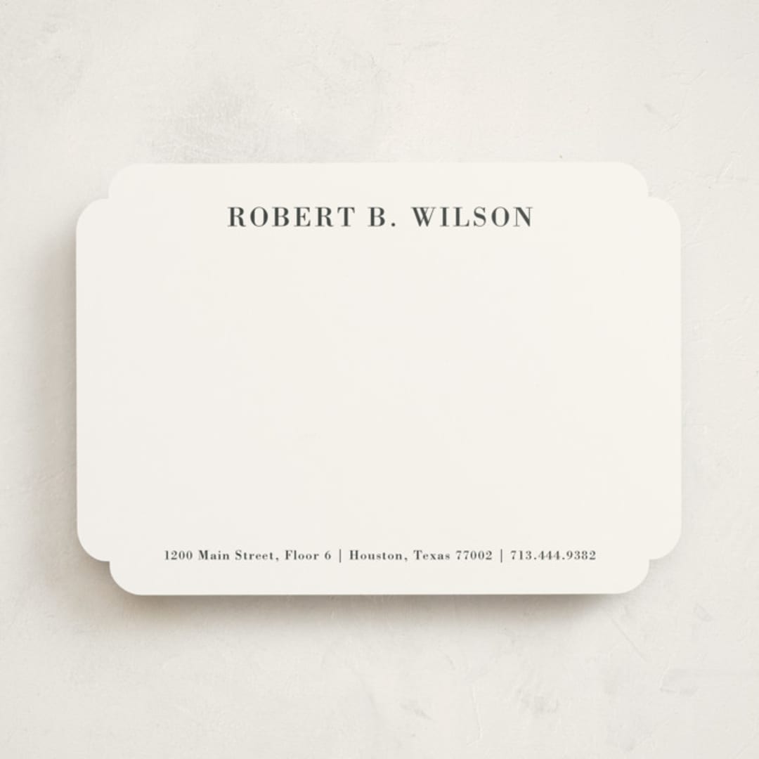 "Resume" - Personalized Stationery Cards in Charcoal by Megan Davis - Front