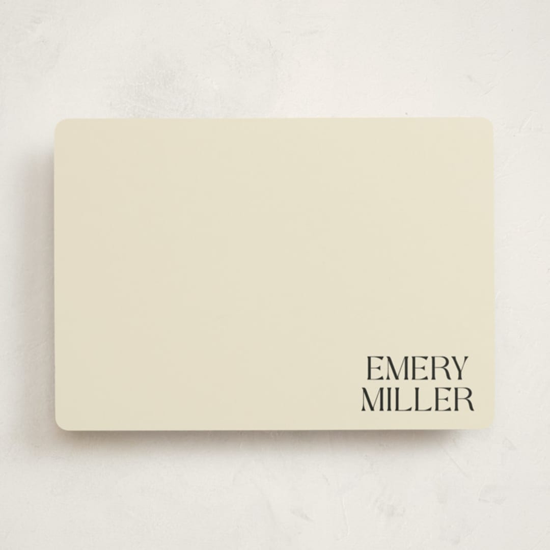 "Corner Block" - Personalized Stationery Cards in Cream by Robert and Stella - Front