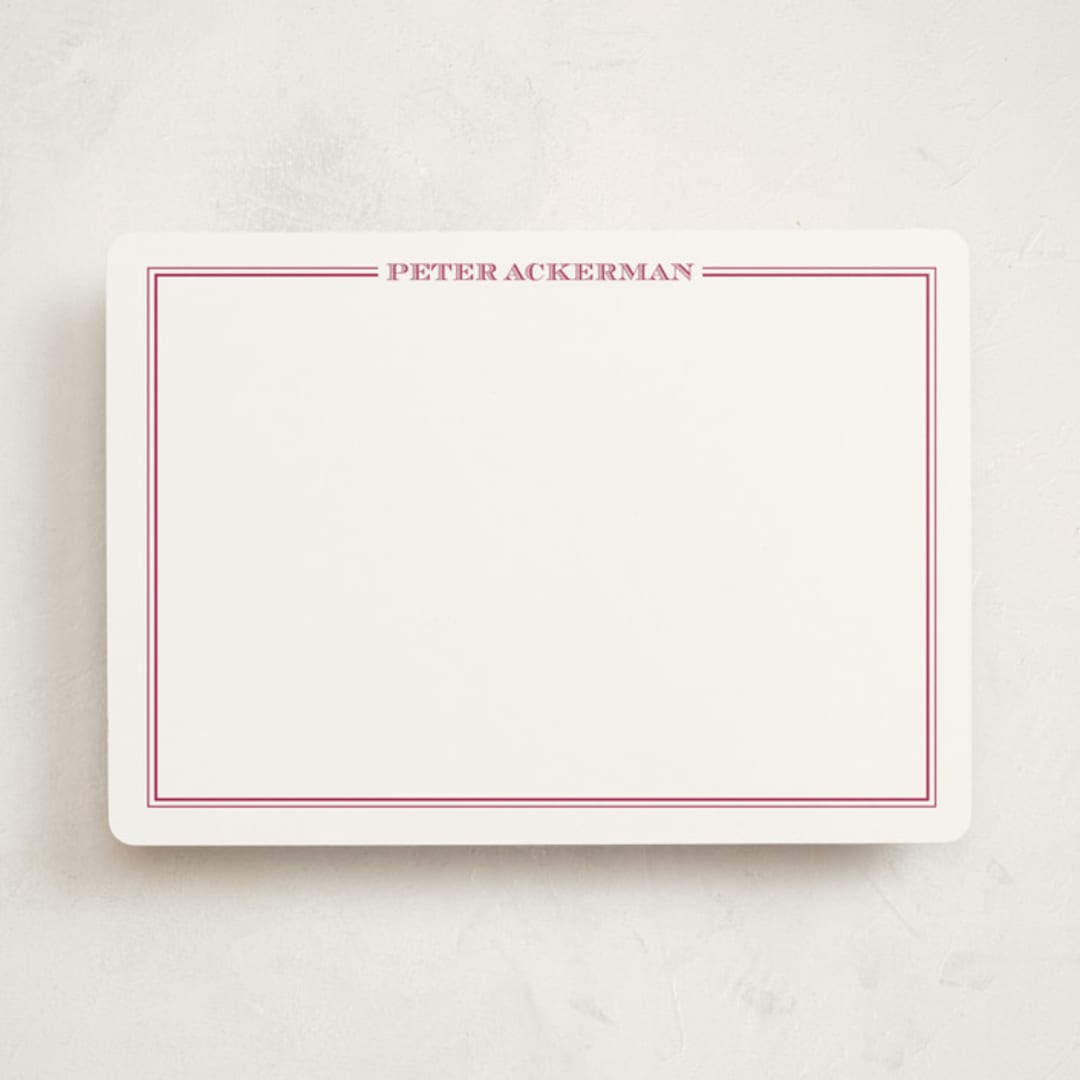 "the gentleman" - Personalized Stationery Cards in Fuchsia Rose by The Social Type - Front