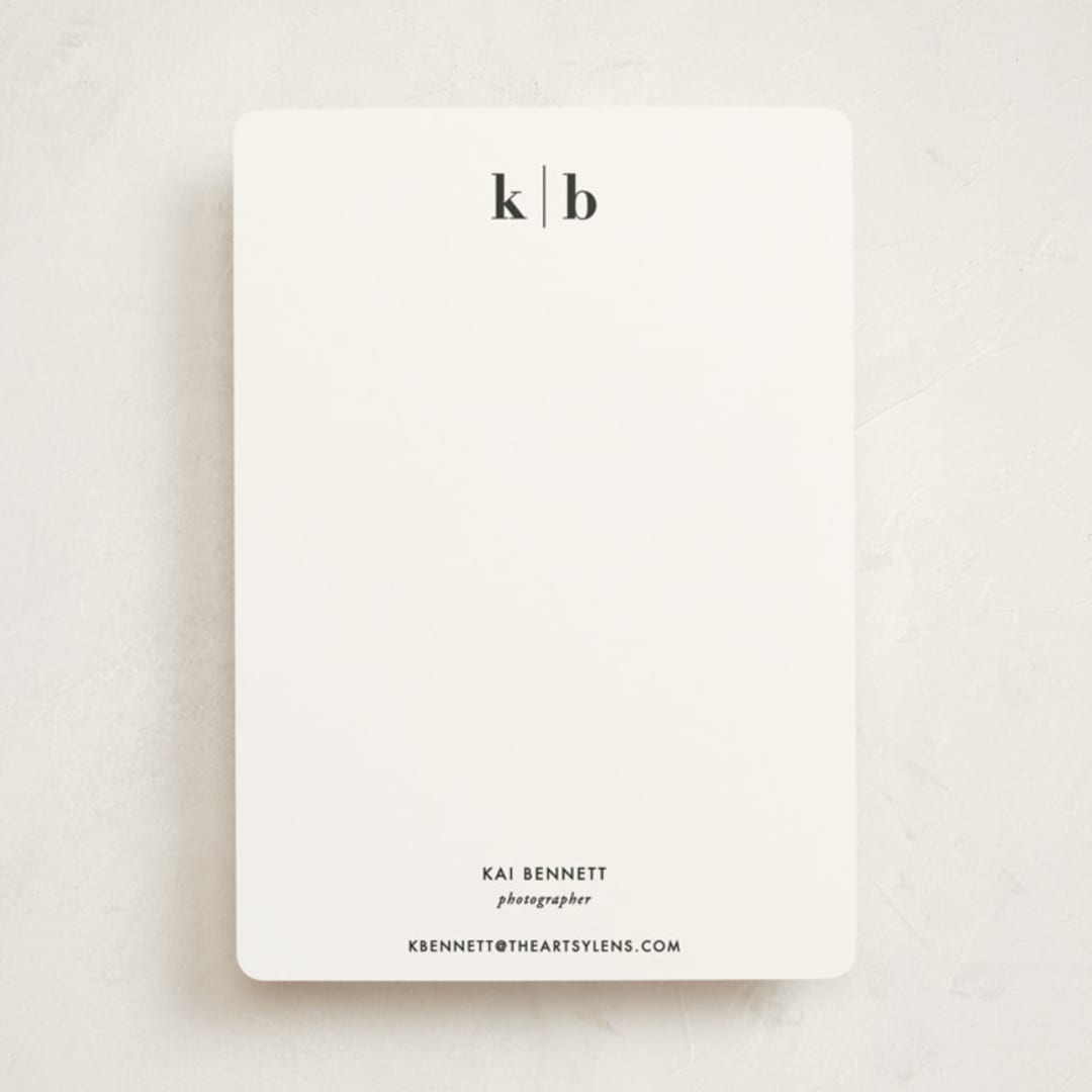 "Honorable" - Personalized Stationery Cards in Onyx by Jennifer Postorino - Front