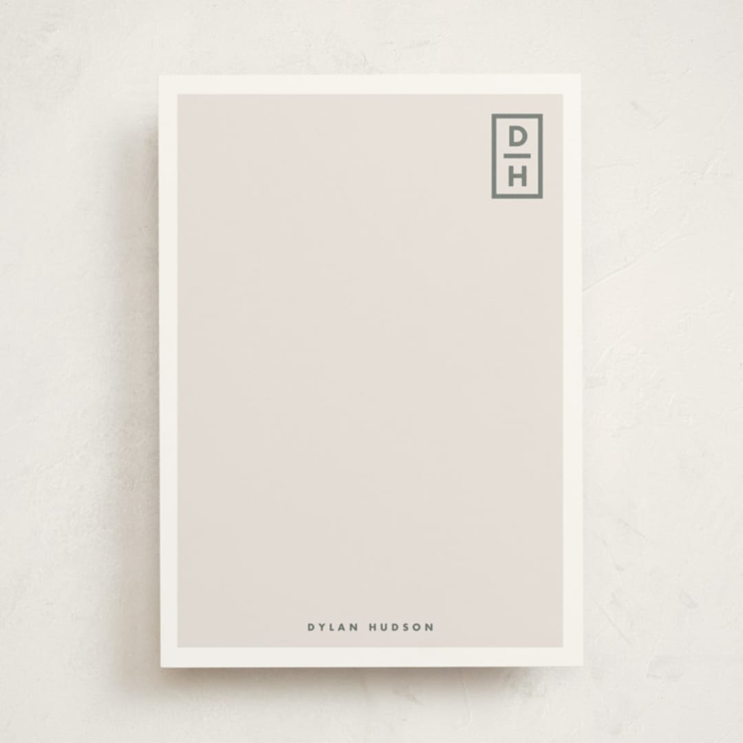 "Cornered" - Personalized Stationery Cards in Cinders by Sara Hicks Malone - Front